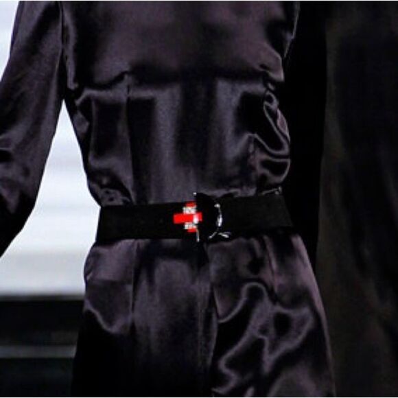 Ralph Lauren Collection Fall 2011 Black Suede Art Deco Inspired Buckle Belt - Picture 8 of 14